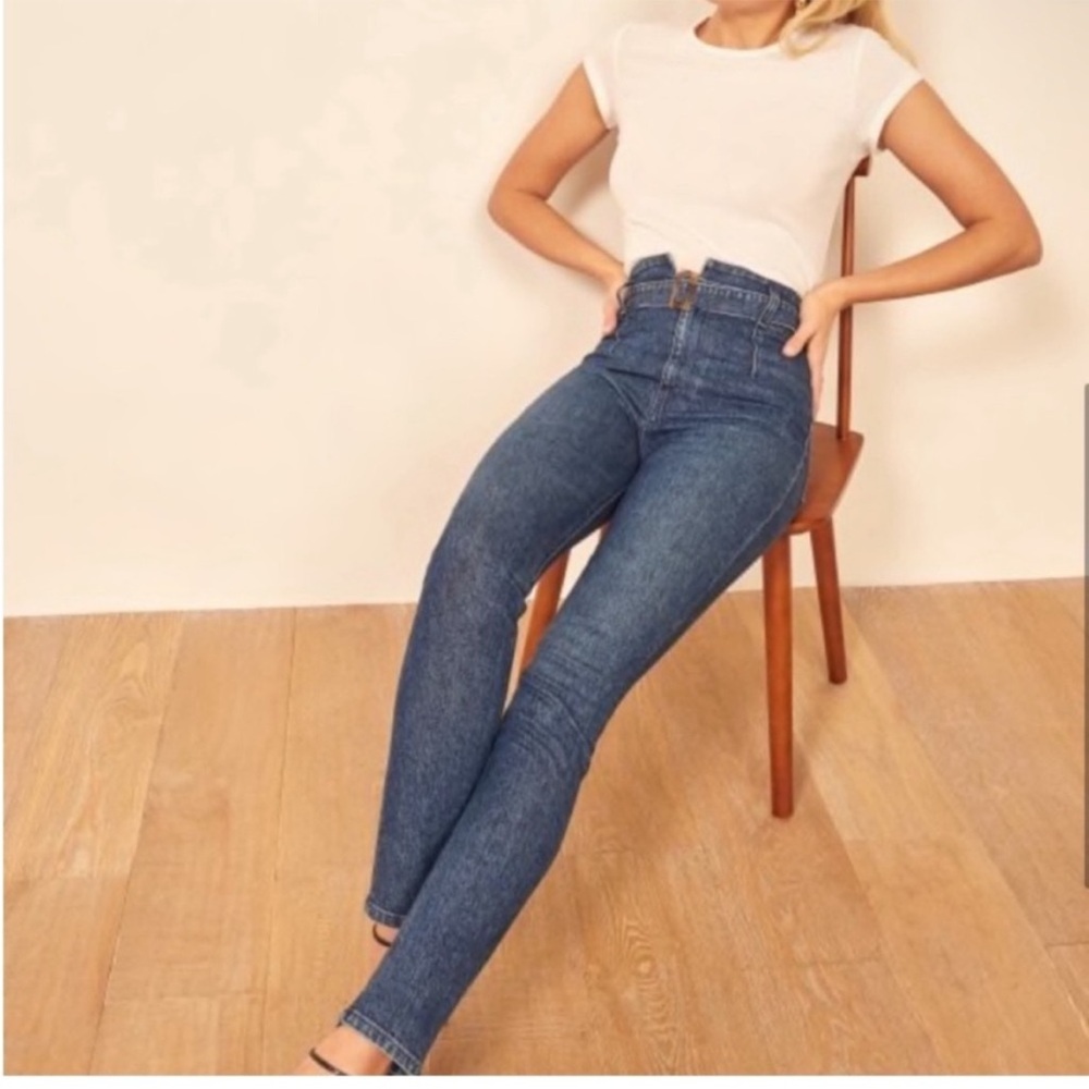 Reformation High Rise Blue Jeans - Picture 2 of 13